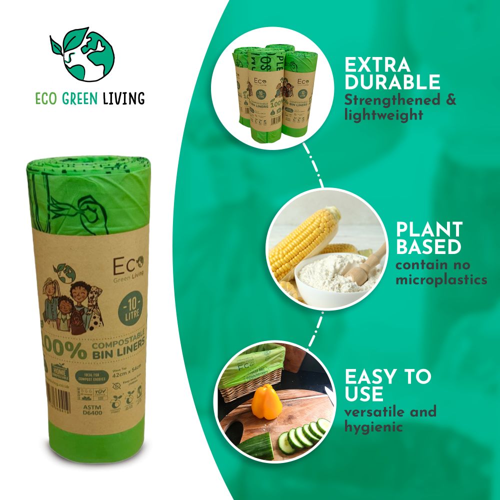 10l Compostable Waste Bag | Set of 6 | Green