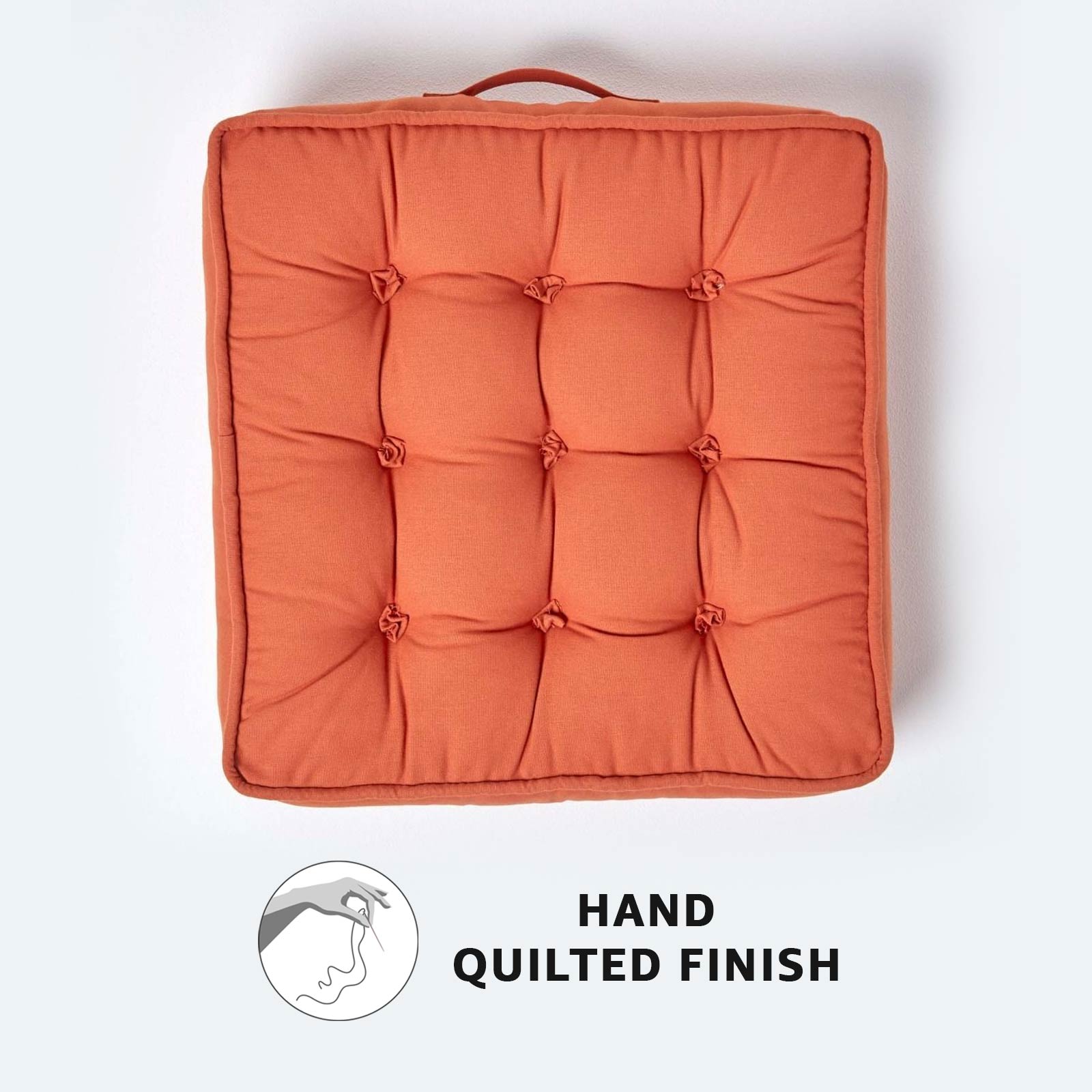 Cotton Armchair Booster Cushion | 50cm x 50cm | Terracotta