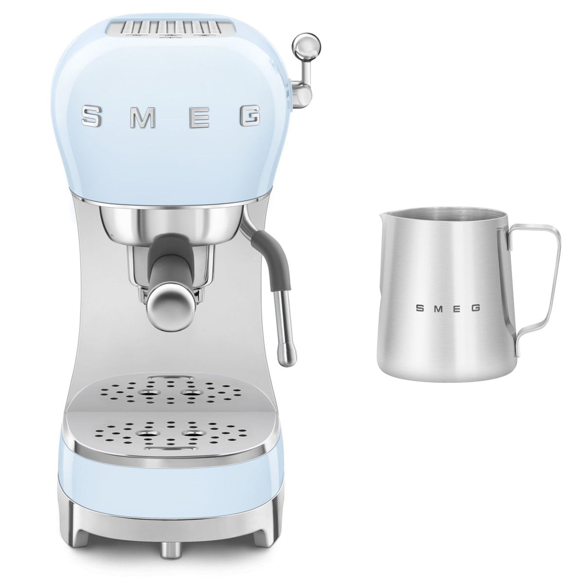 Ecf02 Espresso Machine With Milk Frothing Jug Set | Baby Blue