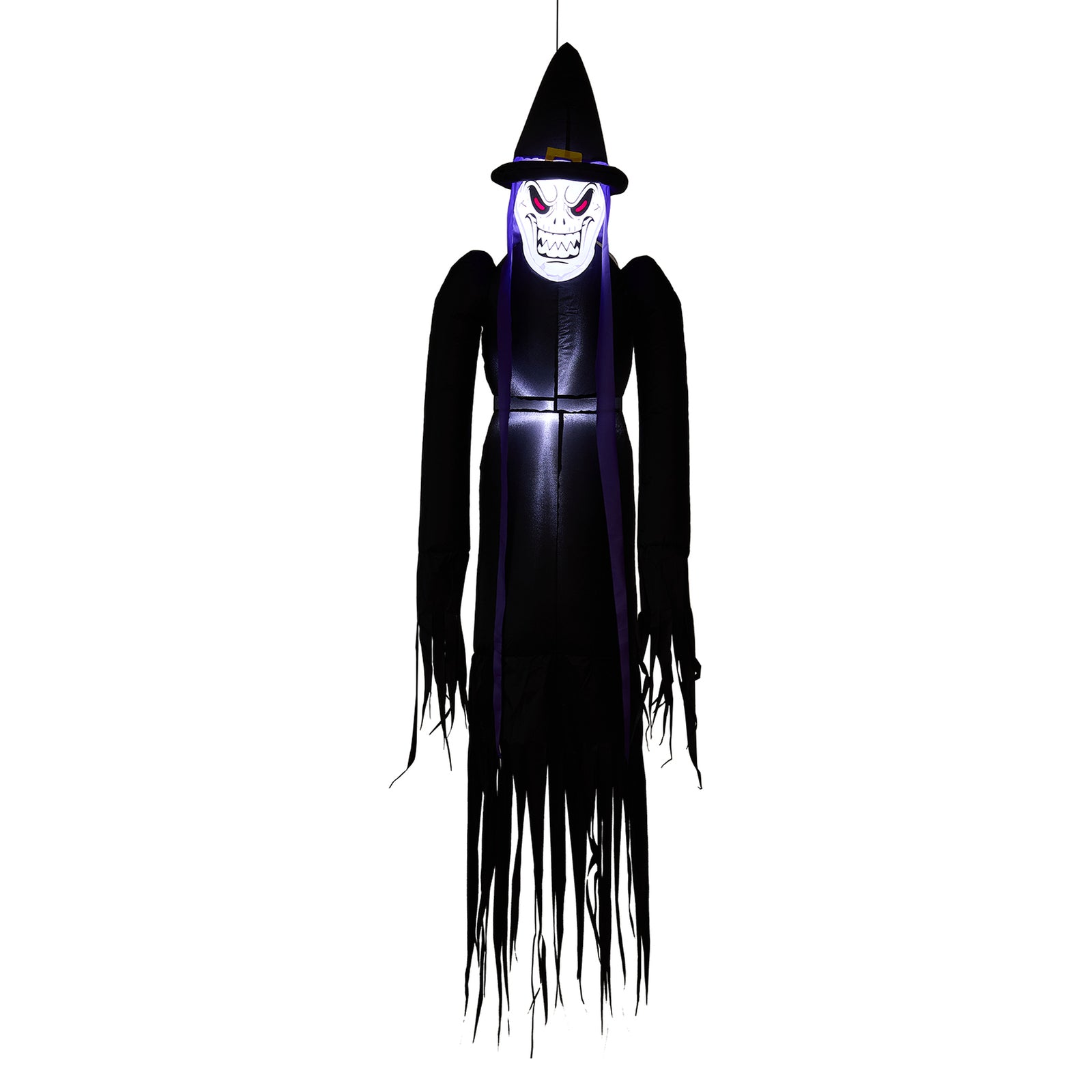 Breeins 182cm Blow-up Halloween Scary Witch Inflatable Decoration With Built-in Led Lights