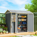 8 X 4 Ft Resin Garden Shed With Floor, Lockable Doors | Light Grey