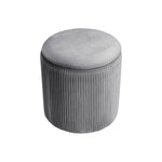 Modern Pleated Storage Ottoman – Lift-up Lid Footstool, Footrest & Storage 38cm Dia X 38cm H
