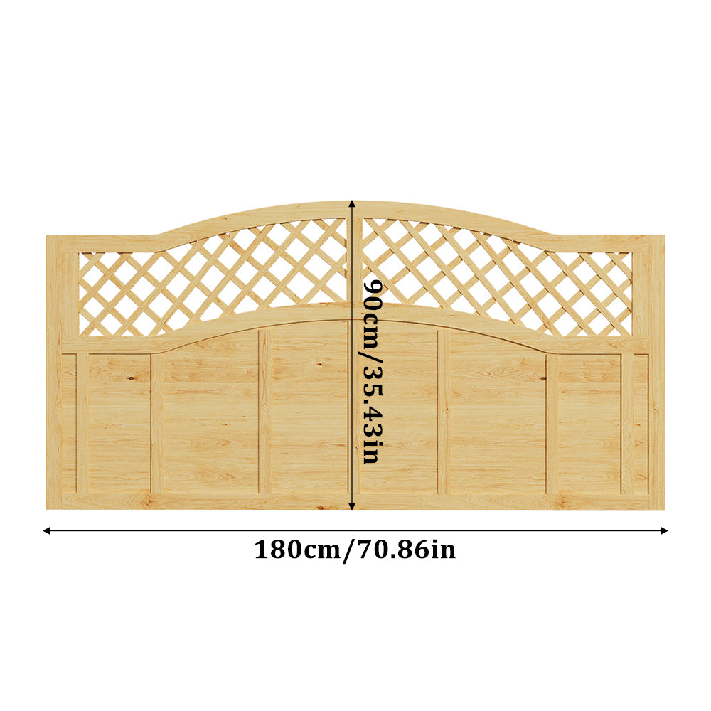 Omega Spruce Wood Fence Panel With Lattice Top 180cm W X 90/120/180cm H – Natural Finish, Durable, Easy Diy Garden Privacy Screen | Small
