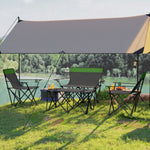 4-piece Foldable Camping Table & Chairs Set, Olive Green