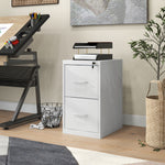 2 Drawer Filing Cabinet Steel File Cabinet For A4 | Small Double | White