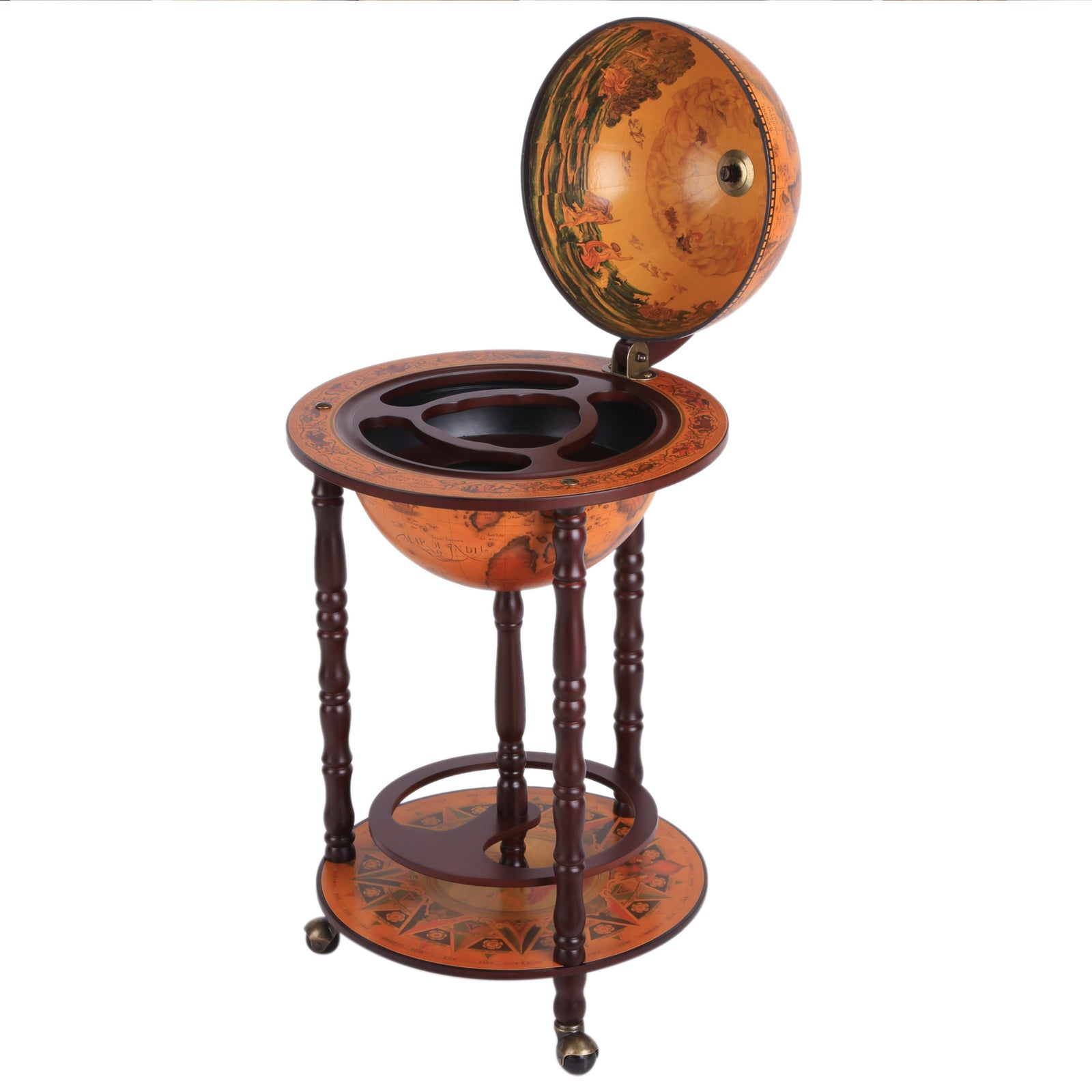 Mini Globe Drink Cabinet, Double Deck