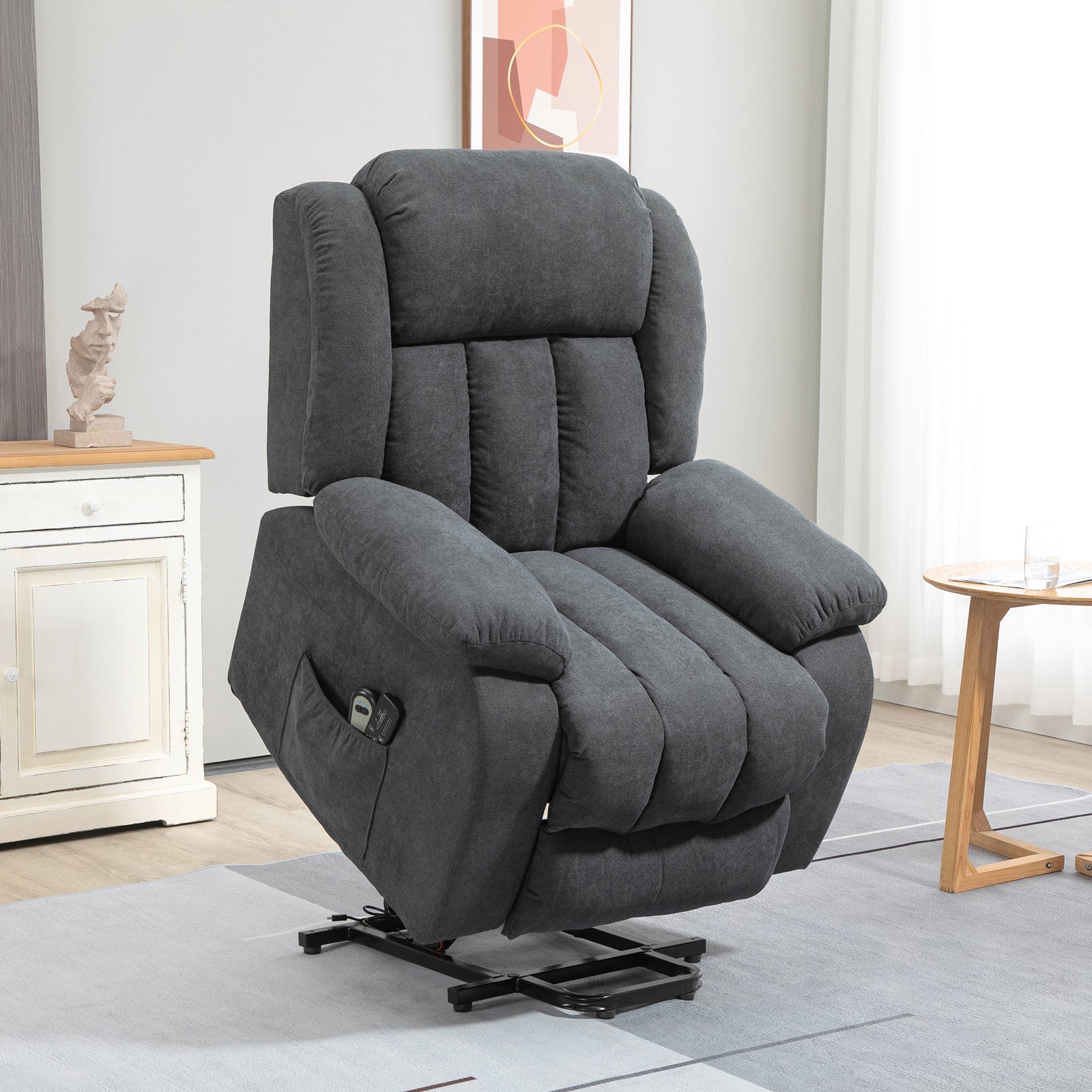 Heavy Duty Riser Recliner Lift Chair Elderly Grey