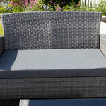 Covea Dark Grey Rattan Lounge Set - 2 Seat Sofa, 2 X Chairs + Table