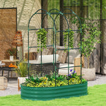 5 X 3 X 6ft Galvanised Raised Garden Bed With Trellis | Green