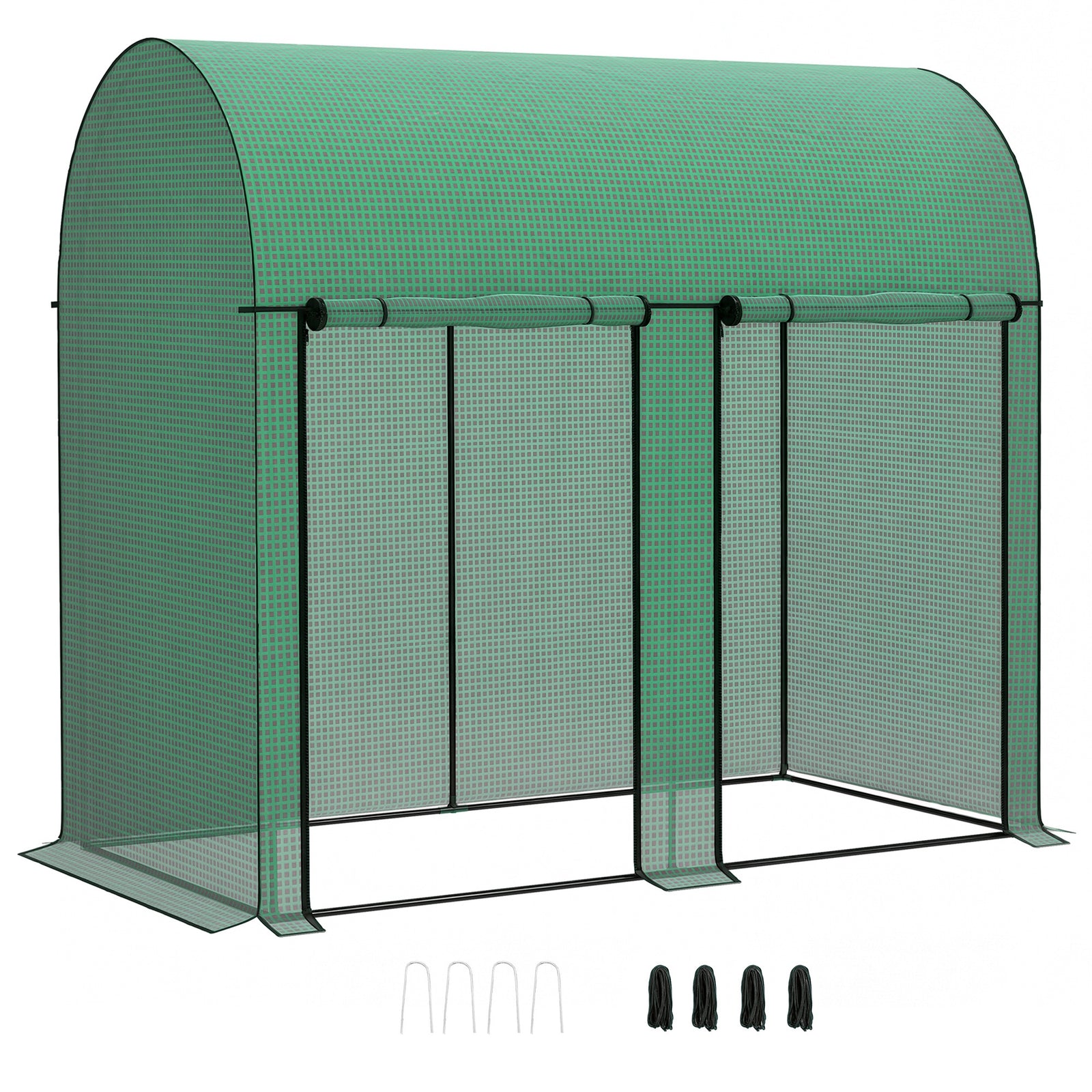 200 X 100 X 178cm Small Tomato Greenhouse With Zipped Doors | Green