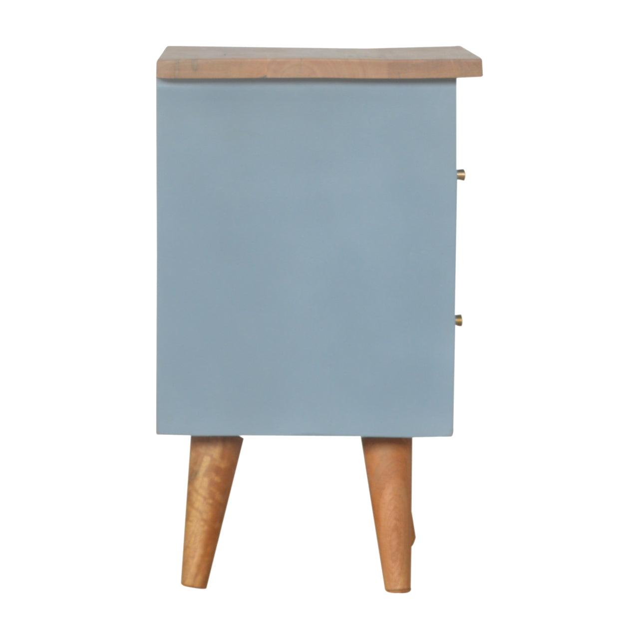 Solid Wood Blue Hand Painted Bedside