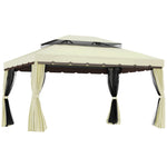 3m X 3.6m Aluminium Gazebo Canopy Patio Marquee Party Tent | Cream