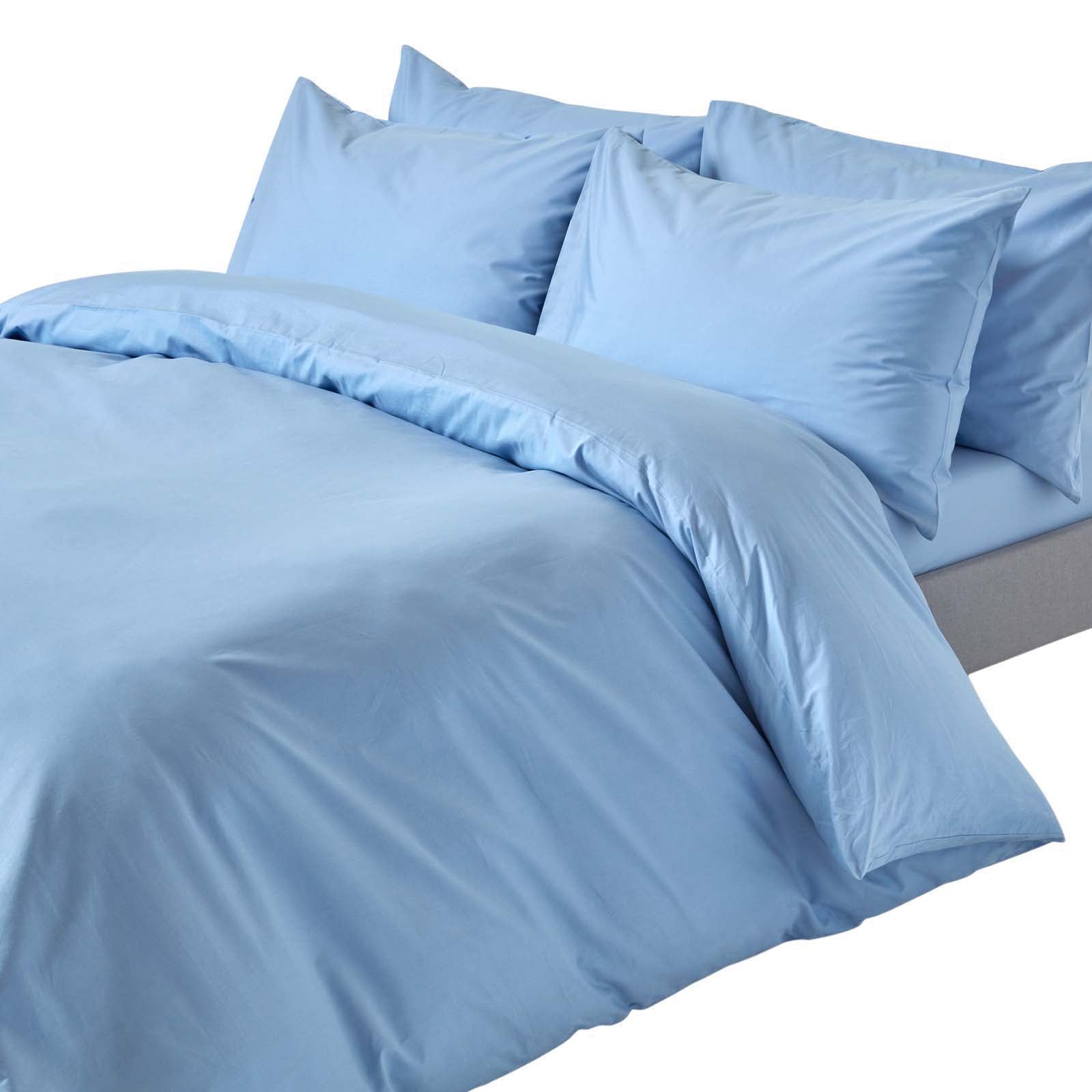 Egyptian Cotton Duvet Cover With Pillowcase, 200 Tc | Single | Blue