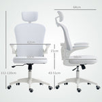 Mesh Chair With Headrest, 4d Support | White