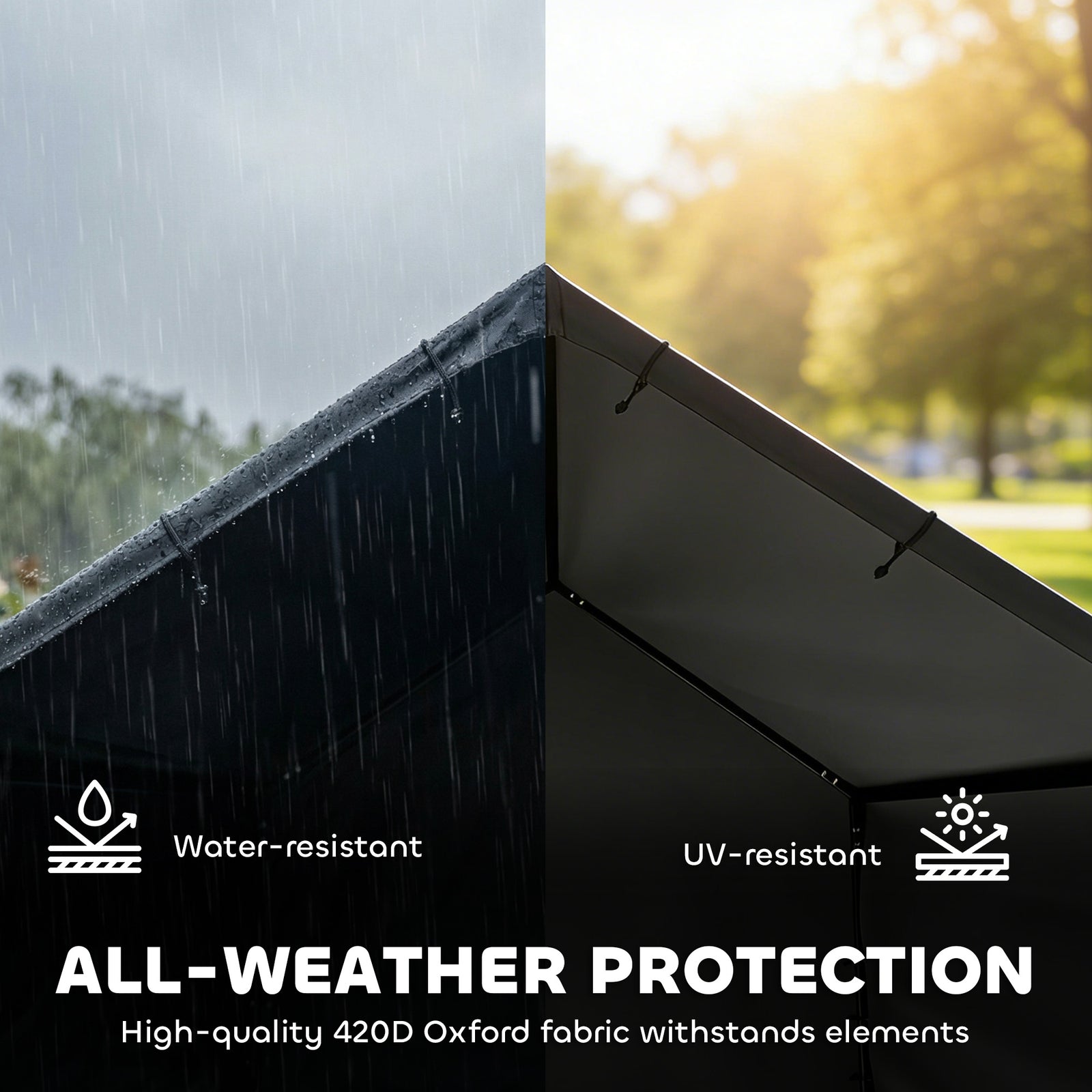 PawHut Outdoor Dog House With Weatherproof Canopy