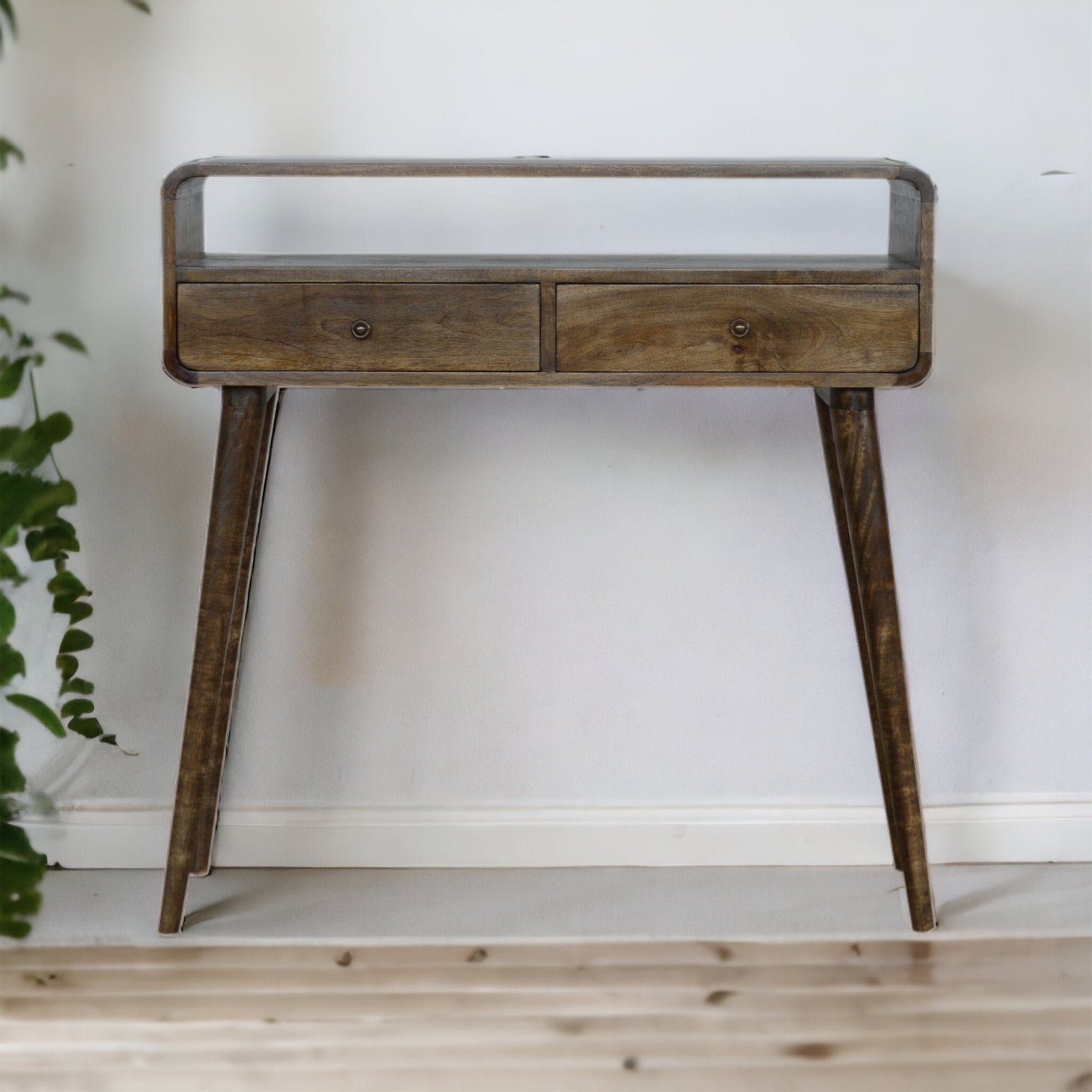 Artisan Furniture Curved Grey-wash Console Table