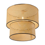 Natural Rattan Pendant Light – Large Multi-layered Beech Tone Lampshade For Warm And Stylish Home Lighting