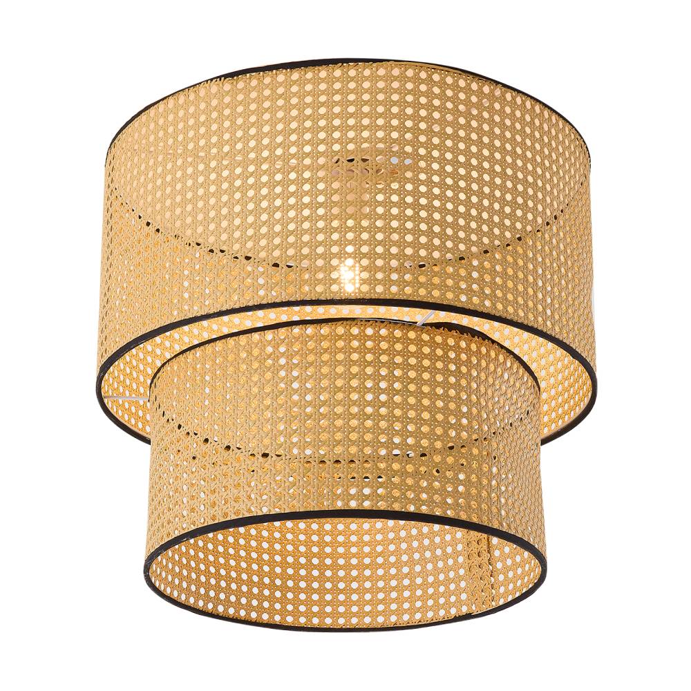 Natural Rattan Pendant Light – Large Multi-layered Beech Tone Lampshade For Warm And Stylish Home Lighting