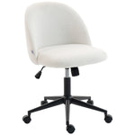 Desk Chair, Fluffy Swivel Office Chair For Makeup Vanity | Cream
