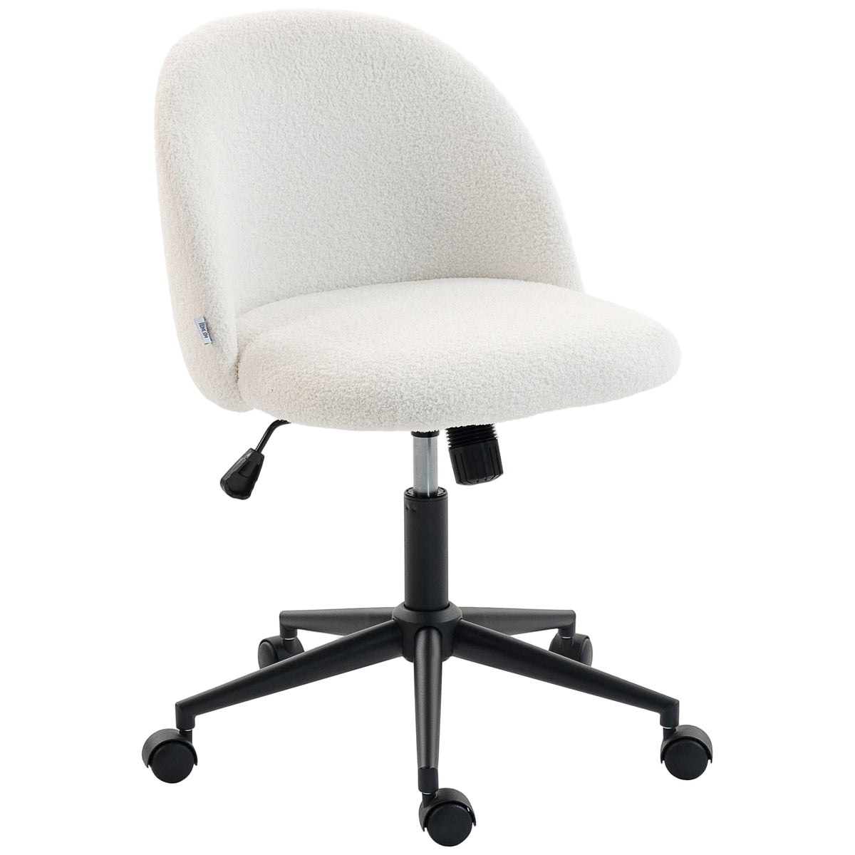 Desk Chair, Fluffy Swivel Office Chair For Makeup Vanity | Cream