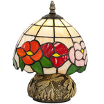 HOMCOM Stained Glass Bedside Lamp, Tiffany Style Table Lamp For Bedroom
