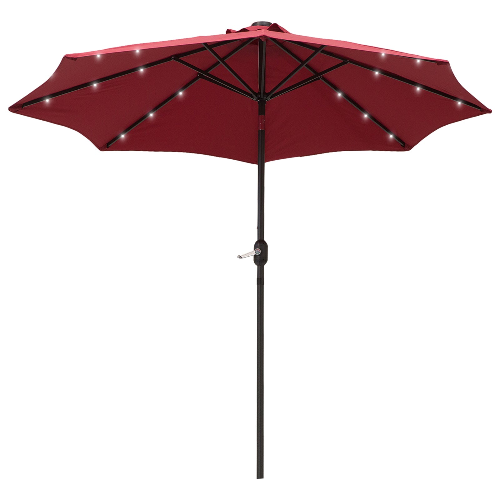2.7m Patio Led Umbrella W/ Tilt/crank | Red