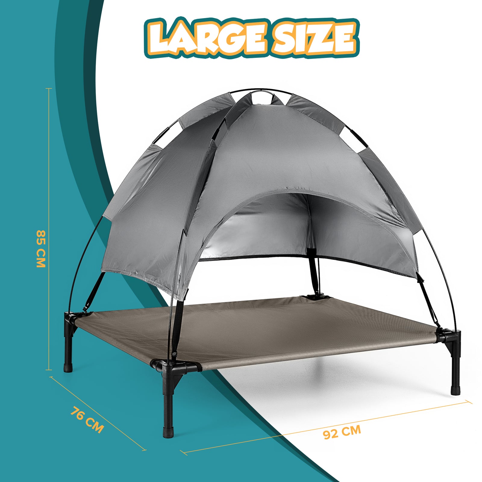 Elevated Dog Bed With Canopy Shade L