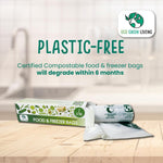 Certified Compostable Food & Freezer Bags Pack 4 Litre & 6 Litre (90 Bags Total)