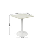 60*60*72cm Square Cafe Table With Metal Base | 60cm x 60cm | White