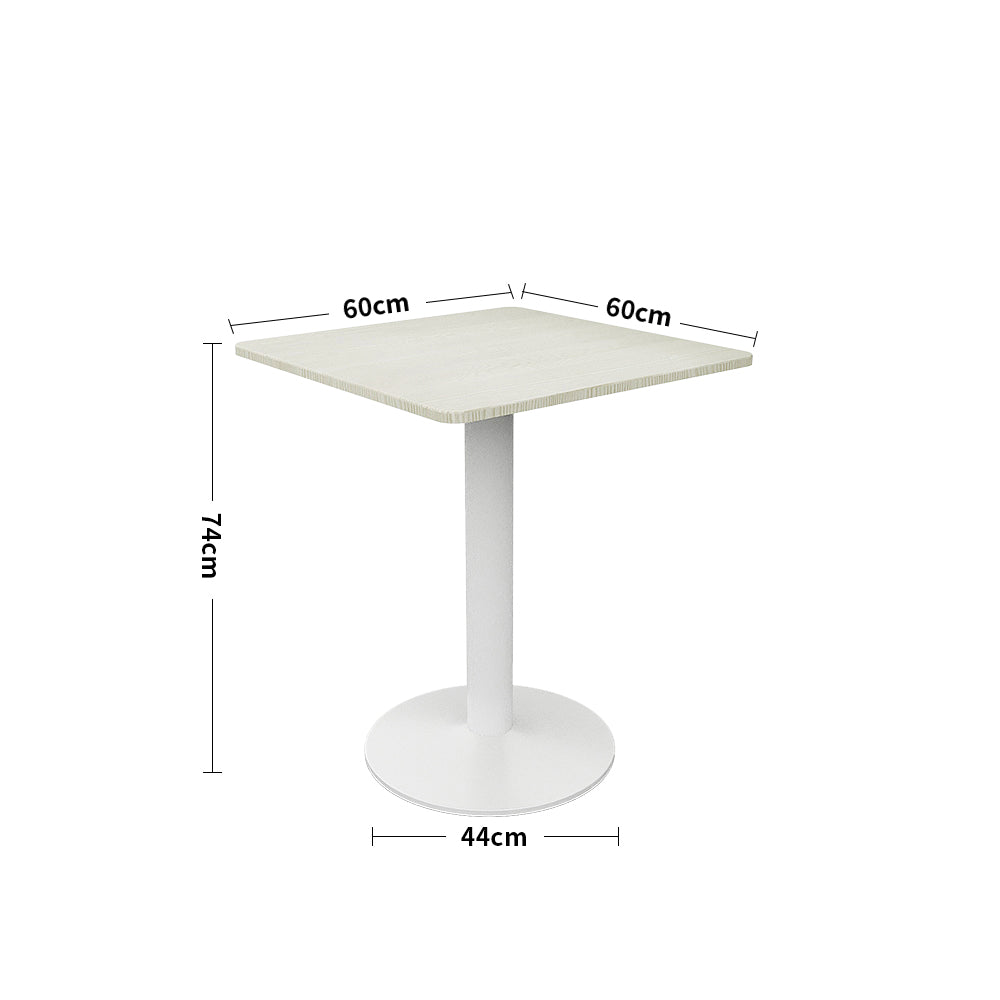 60*60*72cm Square Cafe Table With Metal Base | 60cm x 60cm | White