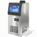 24h Commercial Ice Maker Machine With Auto Self-cleaning | 45kg | Silver