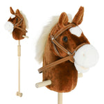 Stick Horse With Wood Wheels, Pony Neighing And Galloping Sounds | Brown