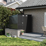 4x6ft Outdoor Storage Shed – Galvanized Steel Garden Shed Lockable With Double Doors & 2 Vents