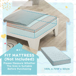 Toddler Bed Frame Bedroom Furniture W/ Guardrails, 144 X 74 X 110cm