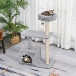 Cat Tree For Indoor Cats Kitten Tower W/ Scratching Posts Bed House Grey