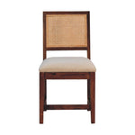 Solid Wood Cream Boucle Rattan Chair