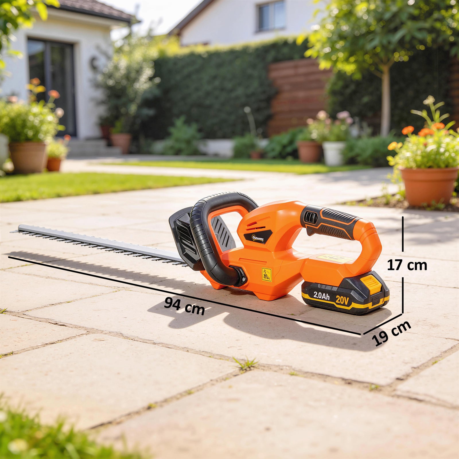 20" Cordless Hedge Trimmer With Dual Action Head, 2000mah Battery