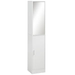 Tall Mirrored Bathroom Cabinet Tallboy Unit Adjustable Shelf