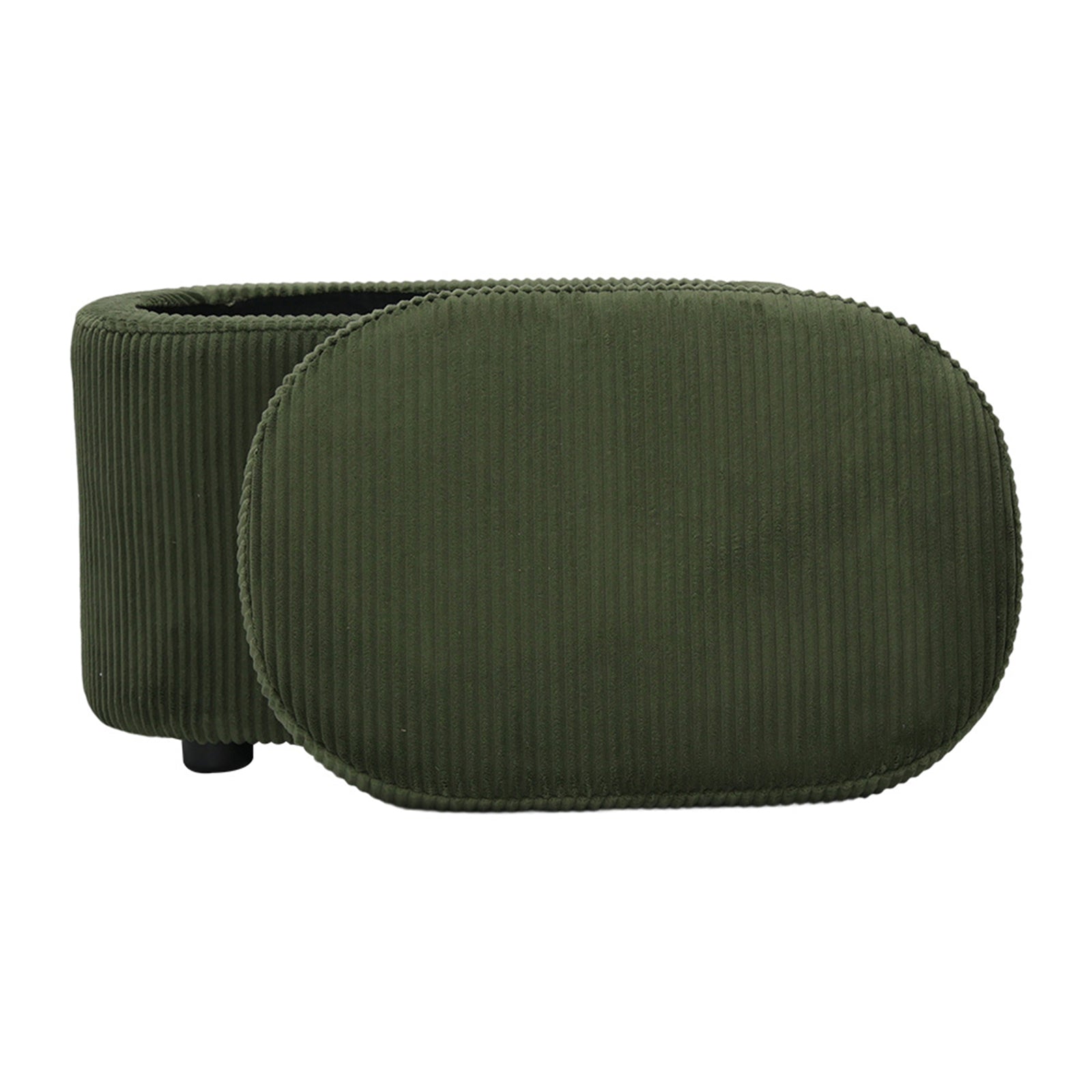 Breeins Modern Corduroy Storage Ottoman With Plastic Legs