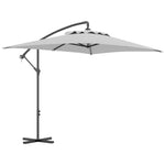 3m Cantilever Banana Parasol W/ Cross Base | Light Grey