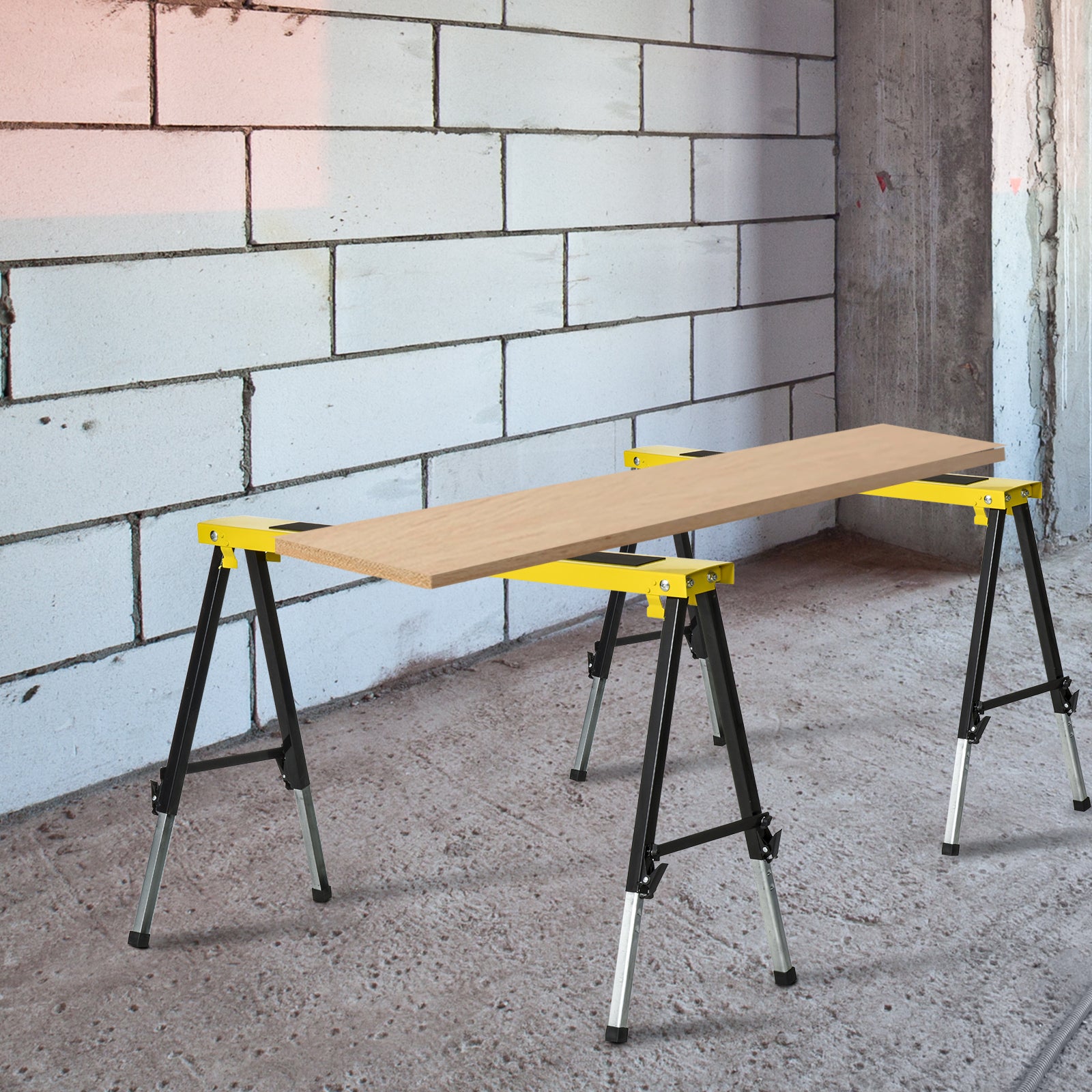 Foldable Saw Horse, Steel Frame, Anti Slip