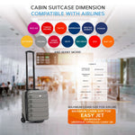 45x36x20cm Easyjet Free Cabin Bag 2 Wheel Suitcase Hard Shell Carry On | Cabin | Charcoal