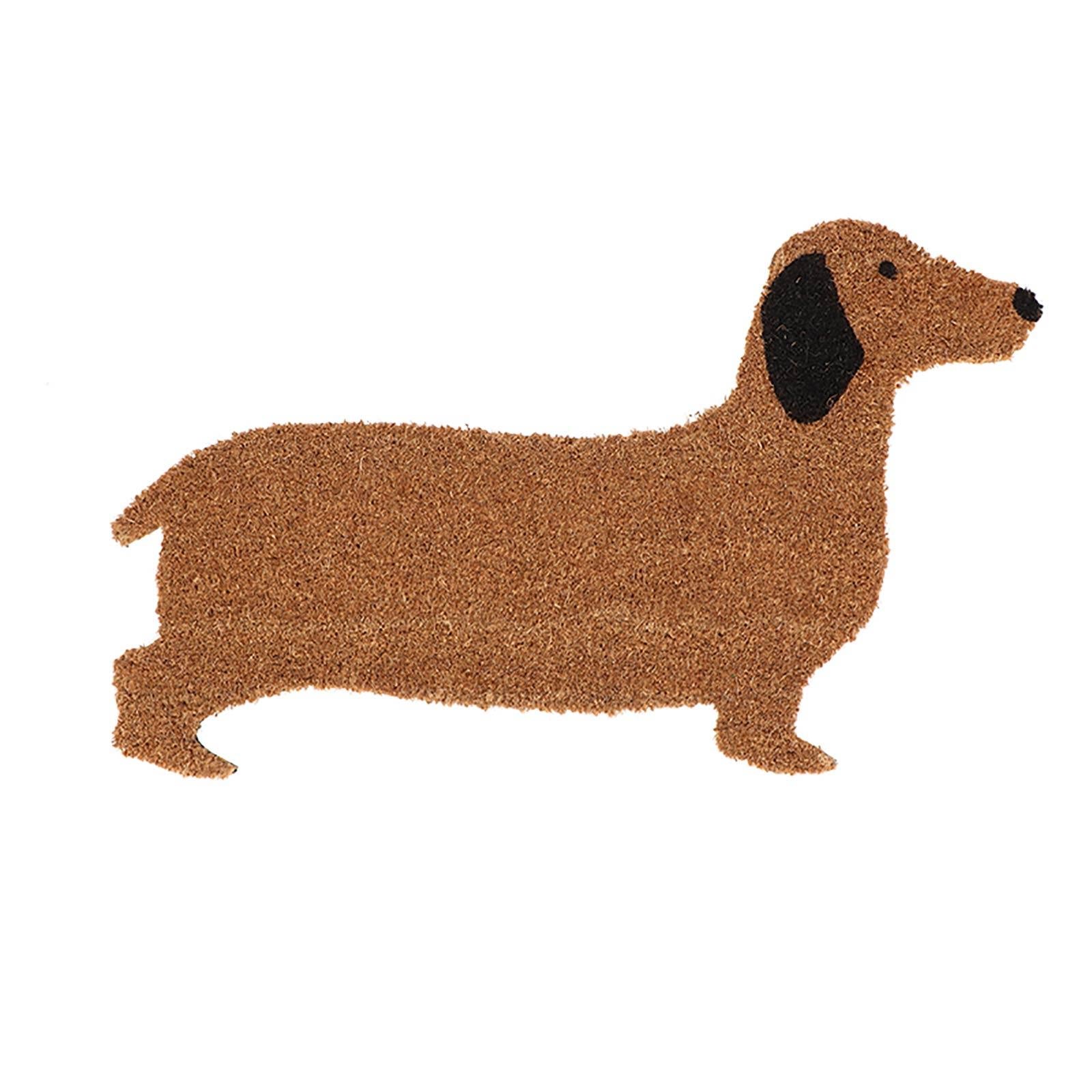 HOMESCAPES Coir Dog Shaped Non-slip Doormat