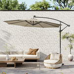 Outdoor 32 LED Lighted Patio Umbrella with Crank Lift System