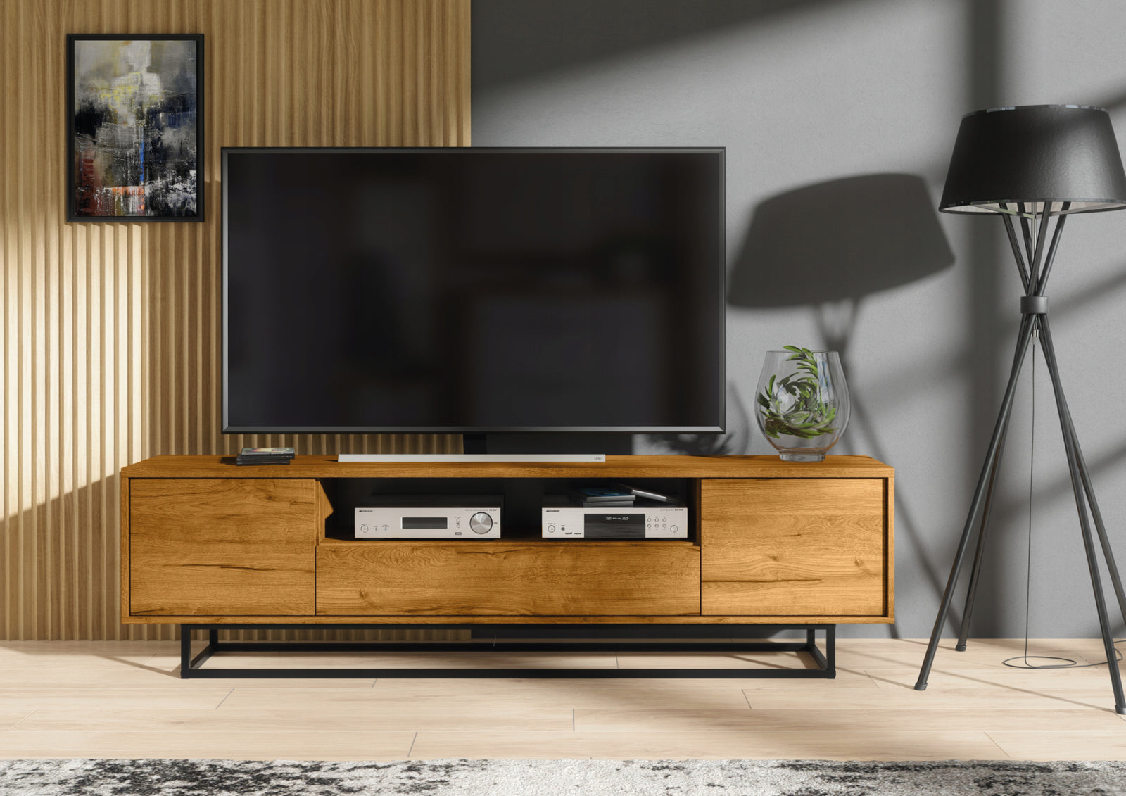 Rift Tv Unit 200cm - Oak / Rustic | Oak