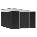 11.3x9.2ft Lean-to Metal Shed, Black