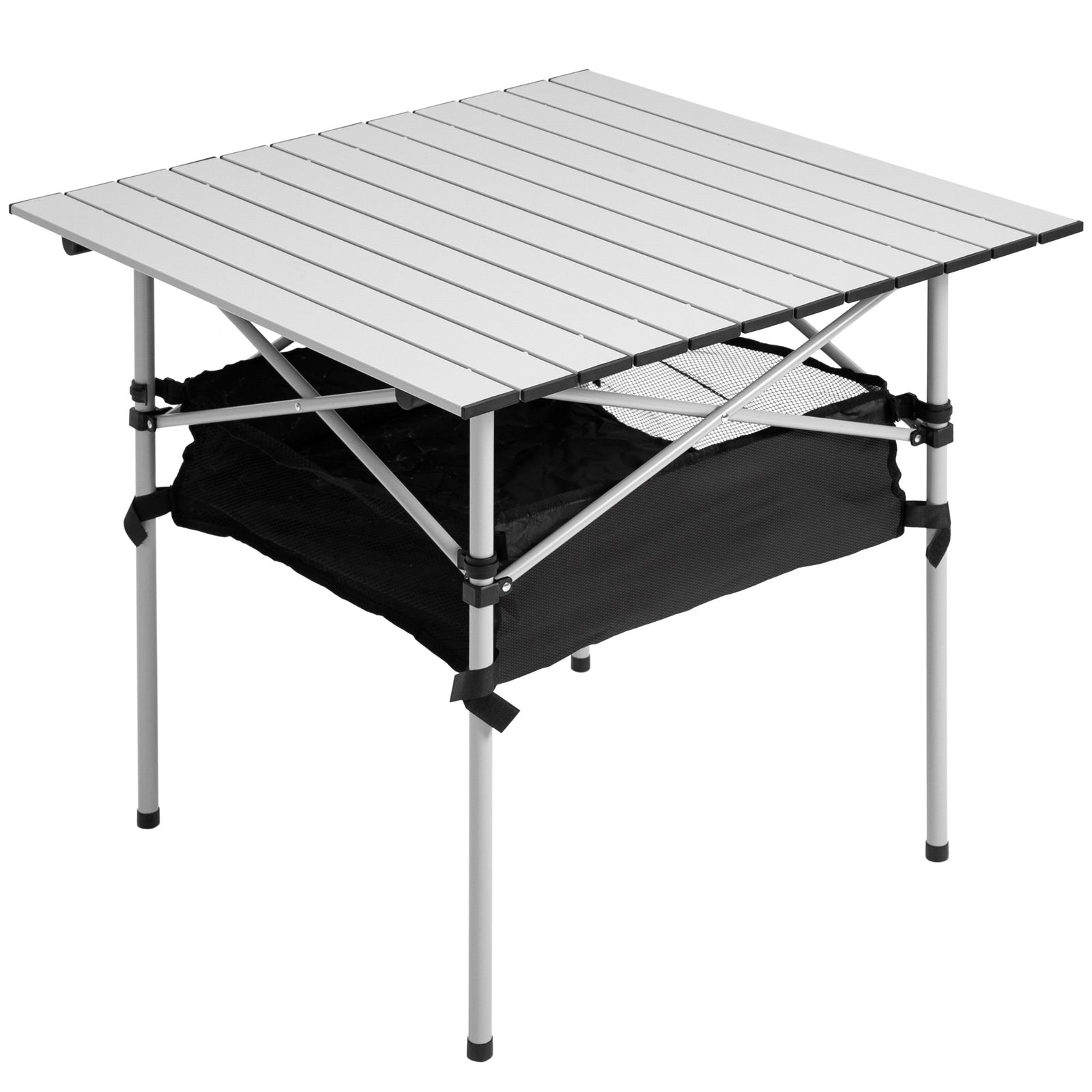 Aluminum Camping Table Folding Table Picnic Table W/mesh Bag | Silver