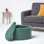 Arundel Heart-shaped Velvet Footstool With Storage | Green