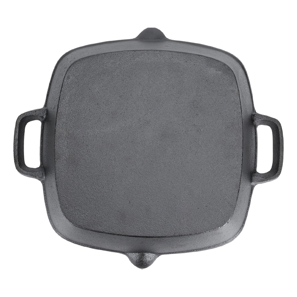 26cm W X 26cm D Pre-seasoned Cast Iron Grill Pan With Dual Handles