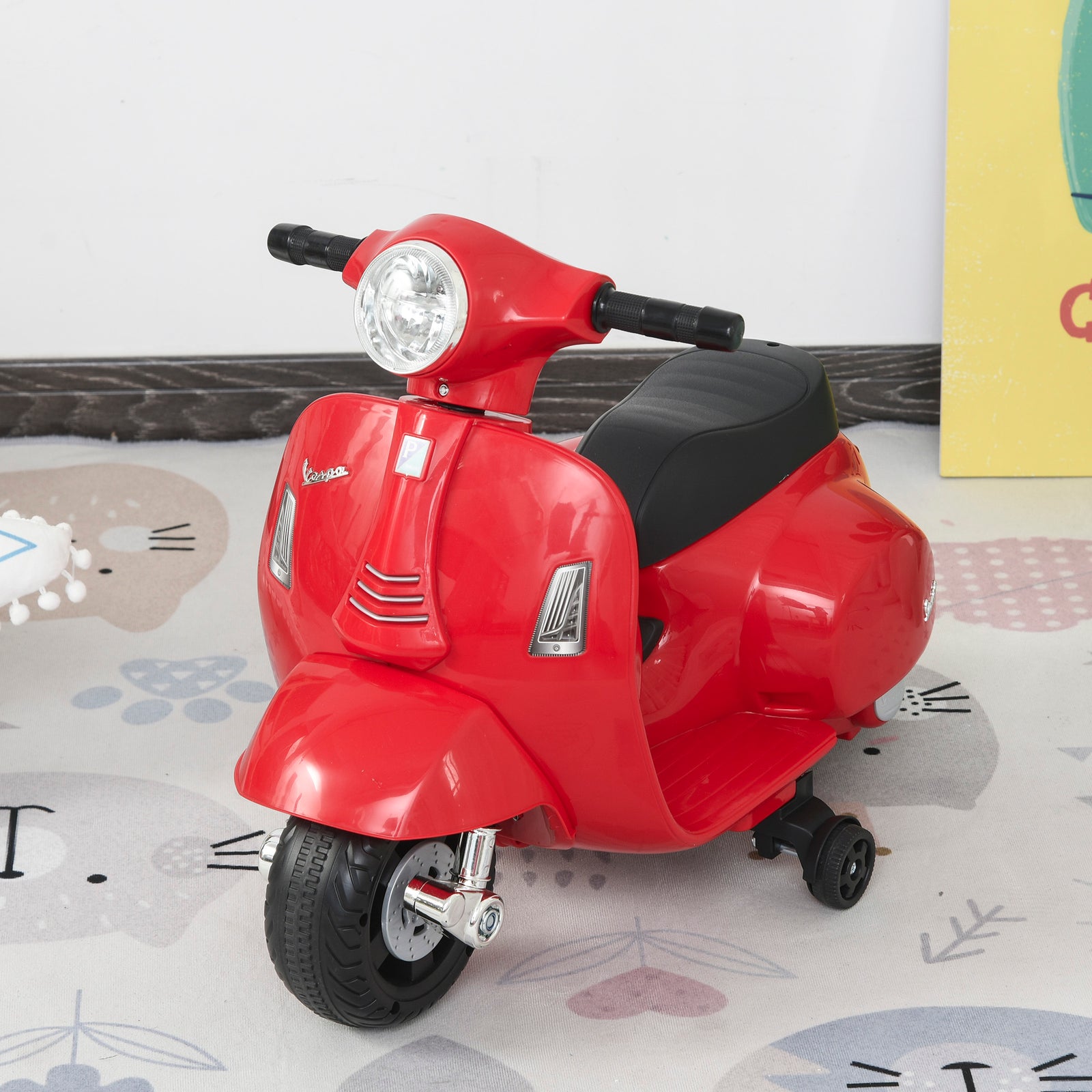 Vespa Licensed Kids Ride On Motorcycle 6v Battery Powered Electric Toys | Red